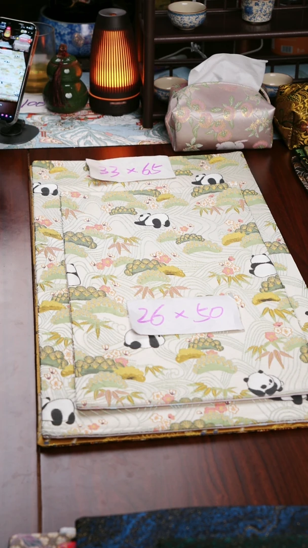 【熊猫双面】中国风干泡织锦茶席33*65