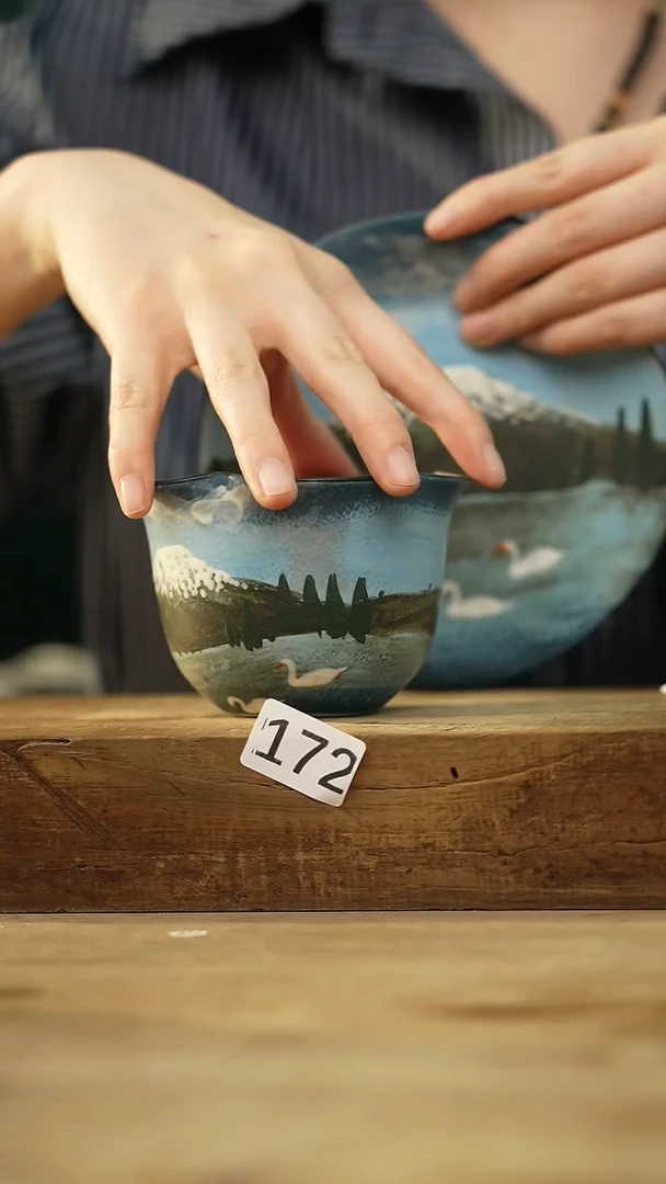 瓷片秋与歌   设计师手作款 手绘咖啡杯