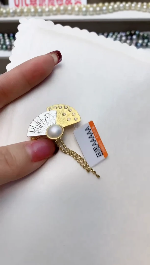 银S925镶嵌颈饰拼合珍珠（马贝珠）A73