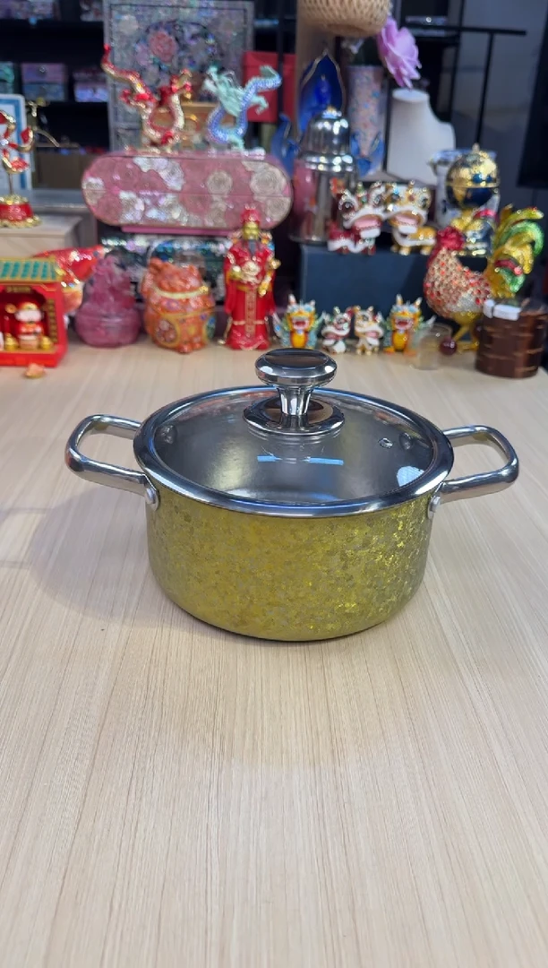 116纯钛汤锅-金色