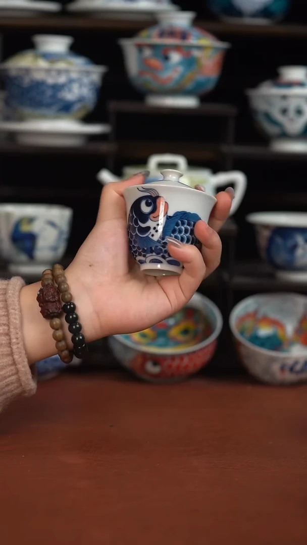 昨明手绘小盖碗（微瑕福利）