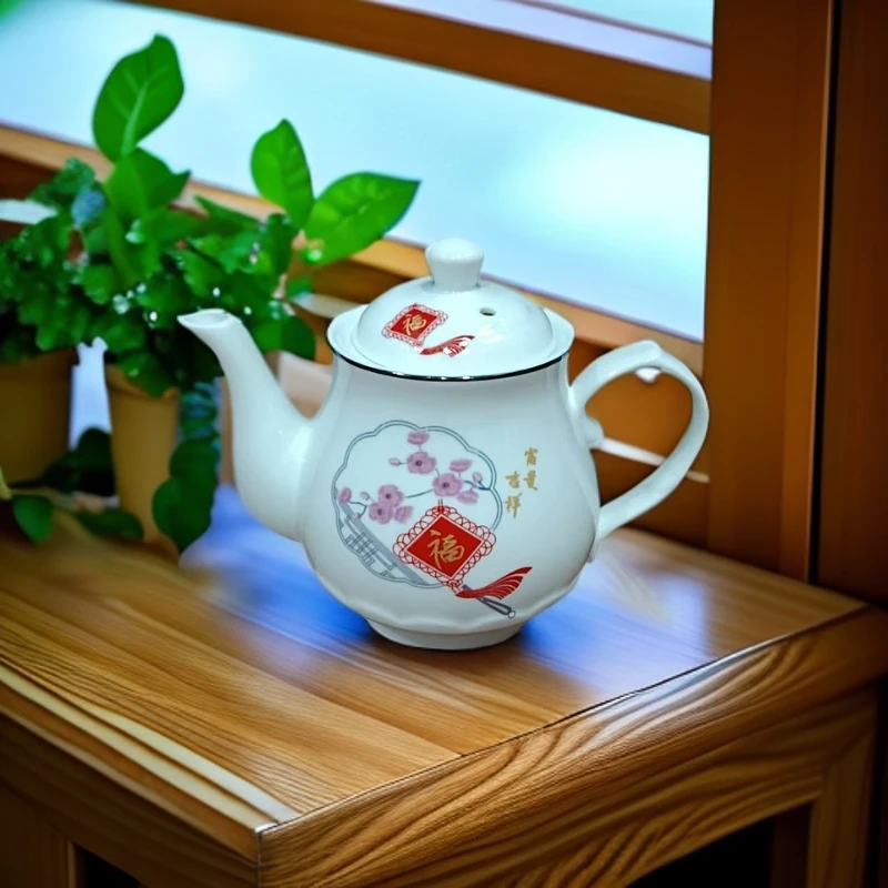 【景宝元陶瓷】景德镇中国红小壶CY