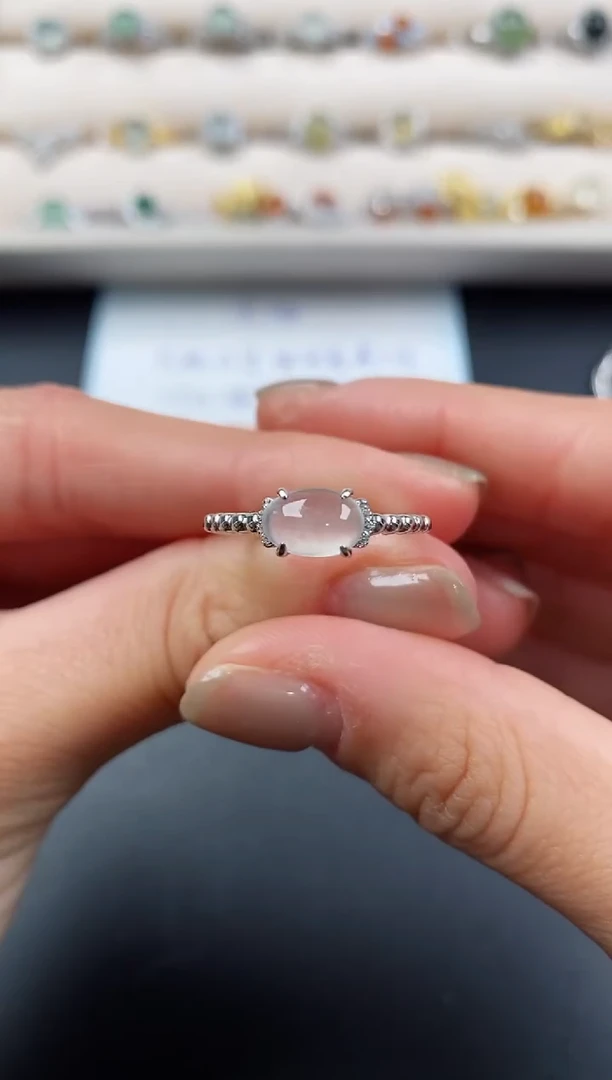 银S925镶嵌戒指翡翠55555555+4