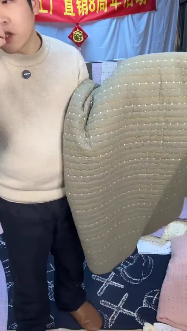 棉纯棉米粒秀军绿色230*250单床盖