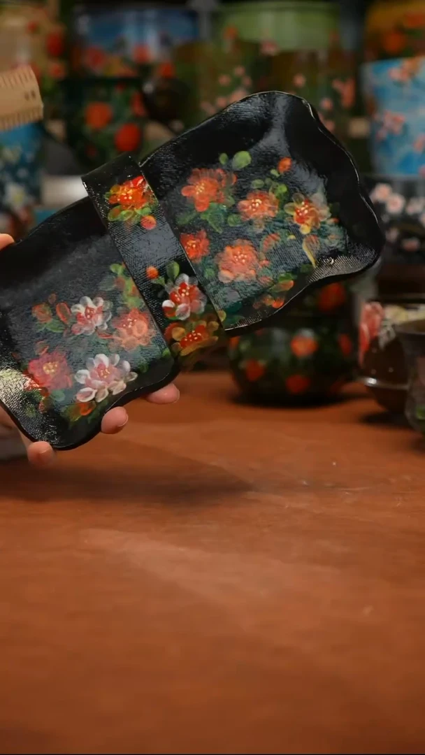 紫砂油画釉下彩手绘