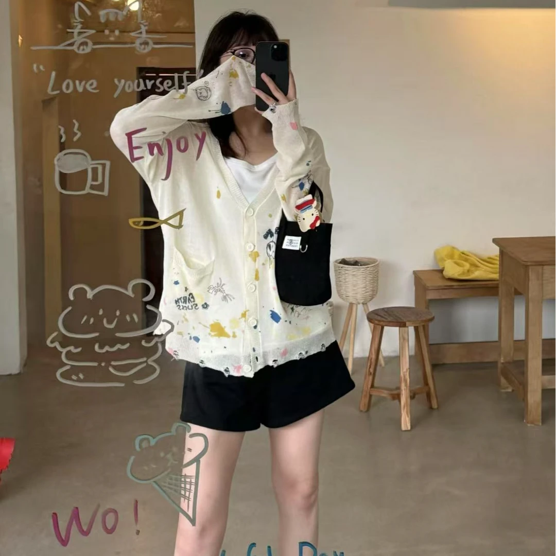 SEVENFUOO-【涂鸦】针织开衫