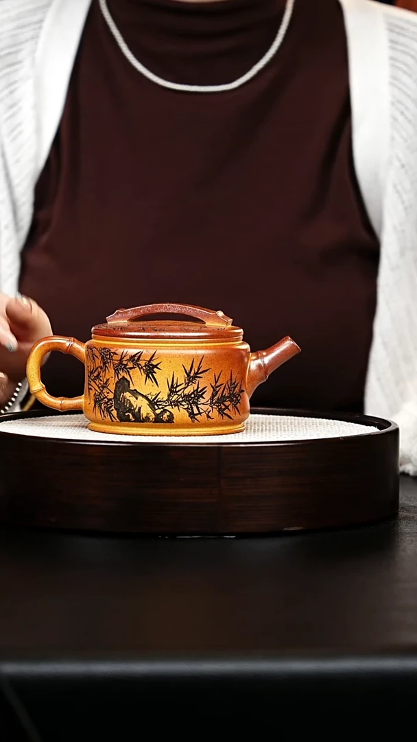 茶壶紫砂竹节汉瓦