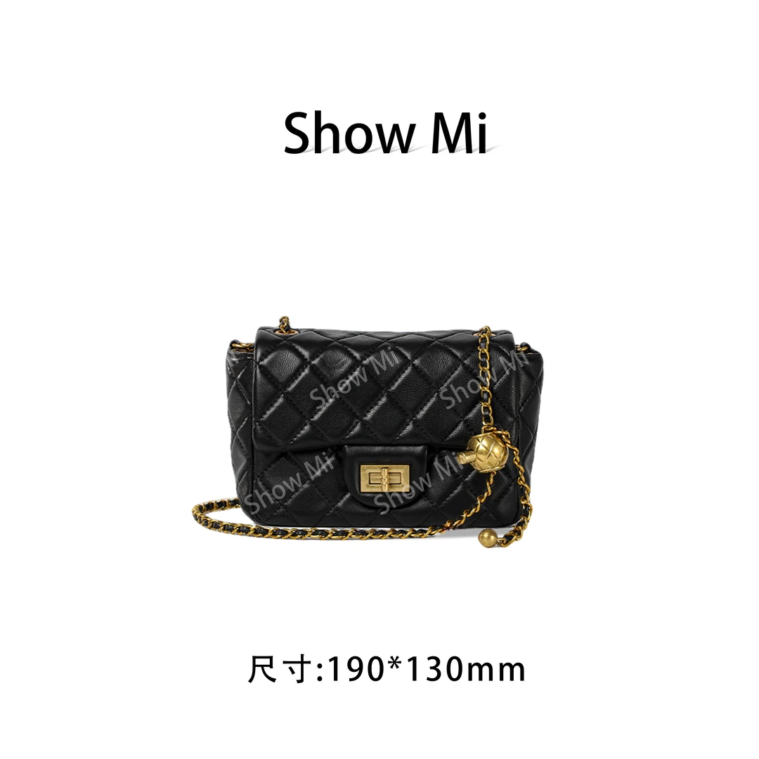 RAIN.CUN【Show Mi】SLBL-1115-黑色-轻奢小众时尚百搭女士包包sm