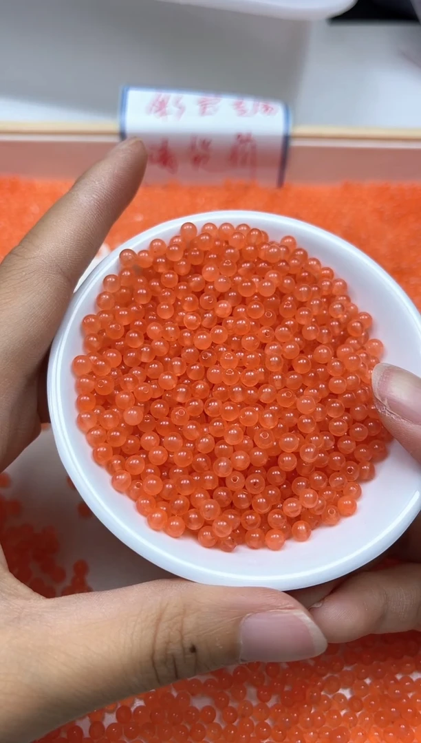 南红玛瑙散珠未镶嵌A1555 冰橘南红4mm100颗8元