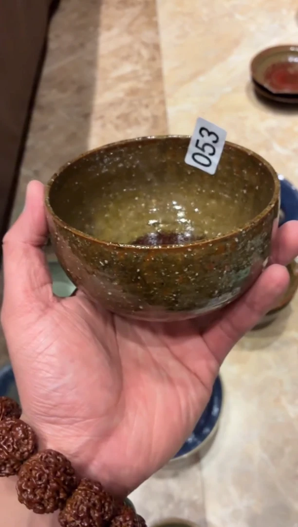 瓷片总***353粗陶咖色蛋壳碗1个