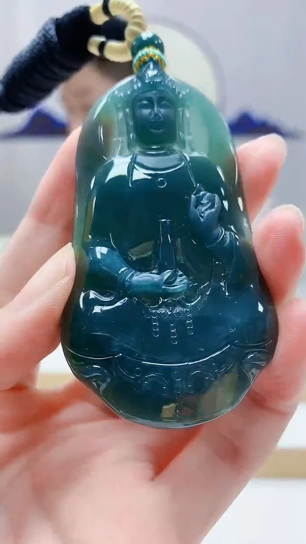 未镶嵌定制翡翠5028zm-毛货挂件观音100