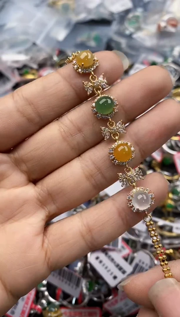 银S925镶嵌戒指翡翠444---6