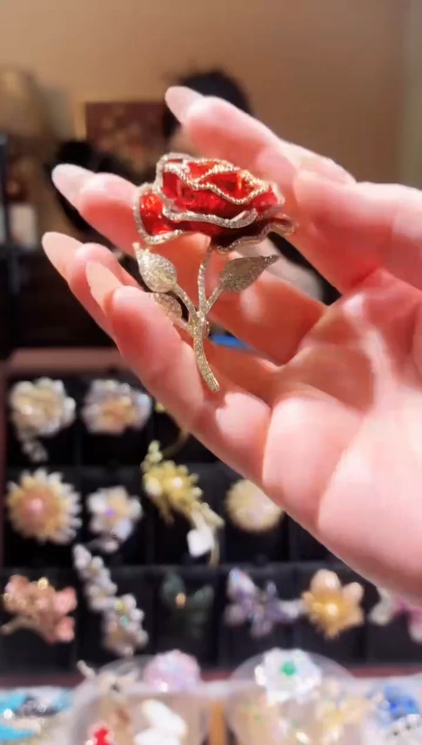 合成立方氧化锆铜合金红玫瑰