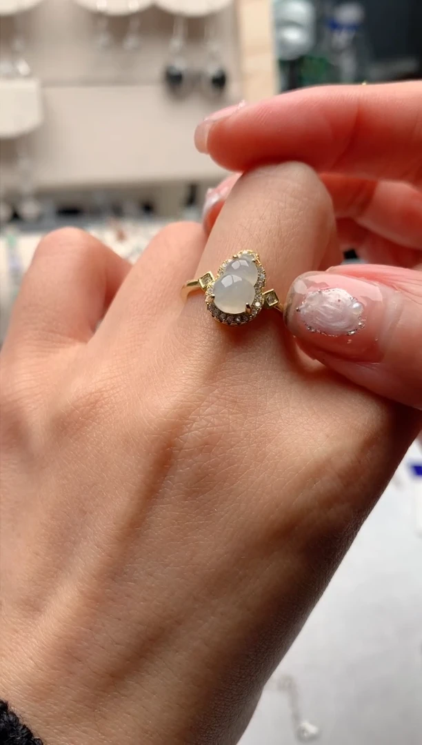 【闪购商品】翡翠戒指银S925镶嵌3号