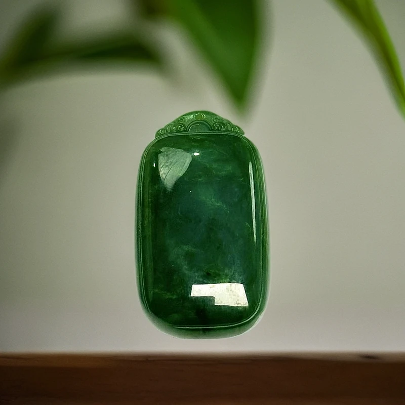 天然和田玉 碧玉无事牌 1290