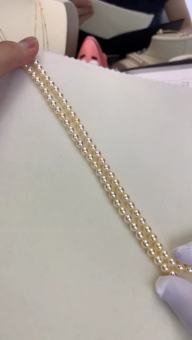 银S925镶嵌DA海水珍珠 GD045 5.5-6 羽皇金rose串链带大证