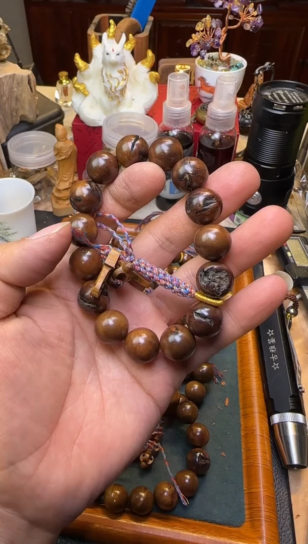 【闪购商品】枣木手串/手链雷痕料单圈15mm带配饰