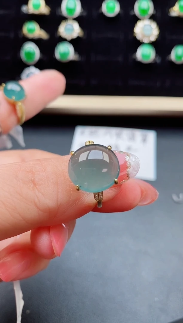 【闪购商品】翡翠戒指银S925镶嵌50800