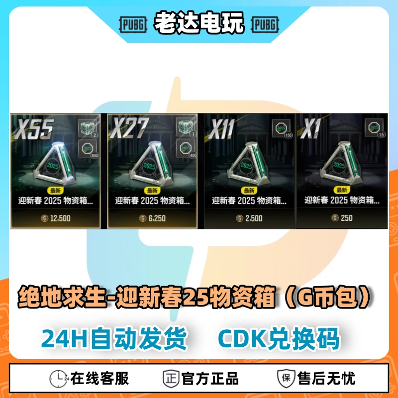 Steam绝地求生PUBG皮肤迎新春25物资箱CDK兑换码【GB包】