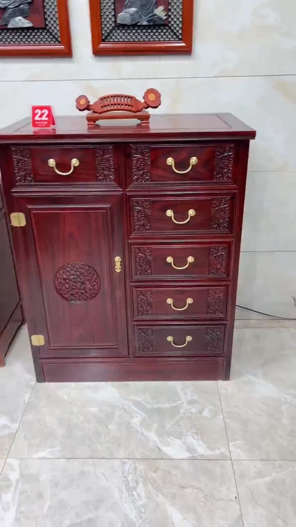 【闪购商品】花梨木类成套家具年货节精品五斗柜长88宽48高106