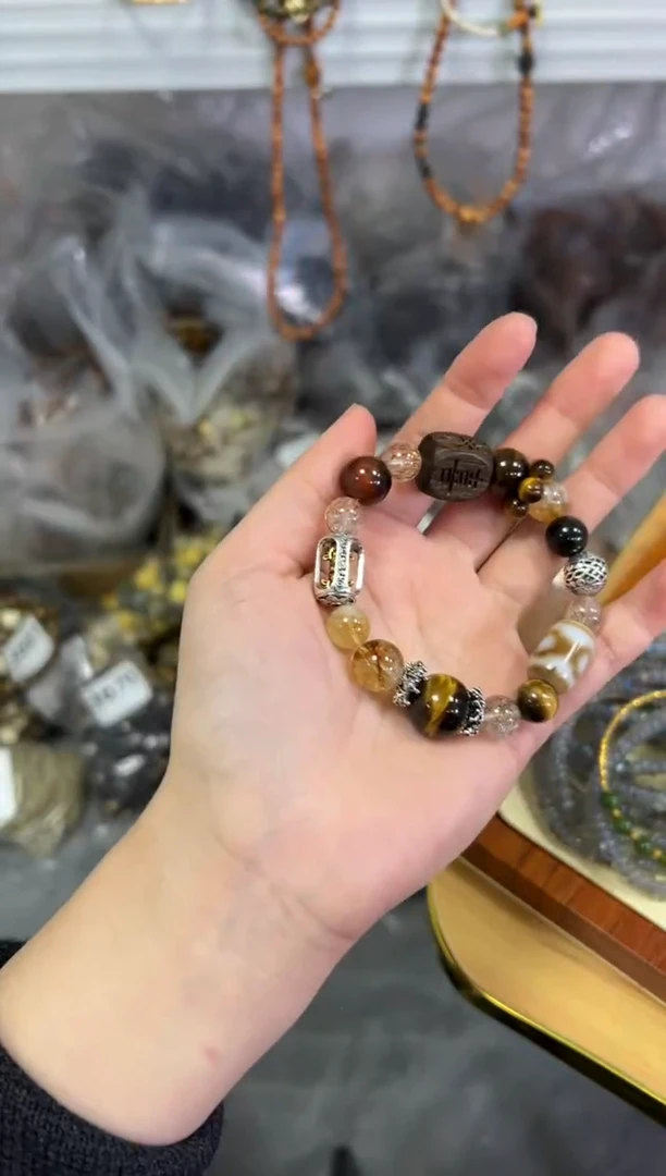 【闪购商品】水晶手链未镶嵌前途无量水晶虎眼款手链[3598]