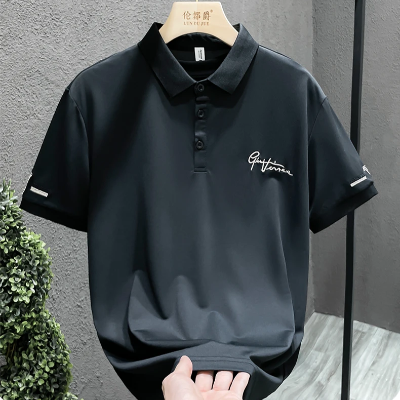 梦泡官方高端夏季新款短袖POLO衫男士青年痞帅刺绣高级感半袖T恤