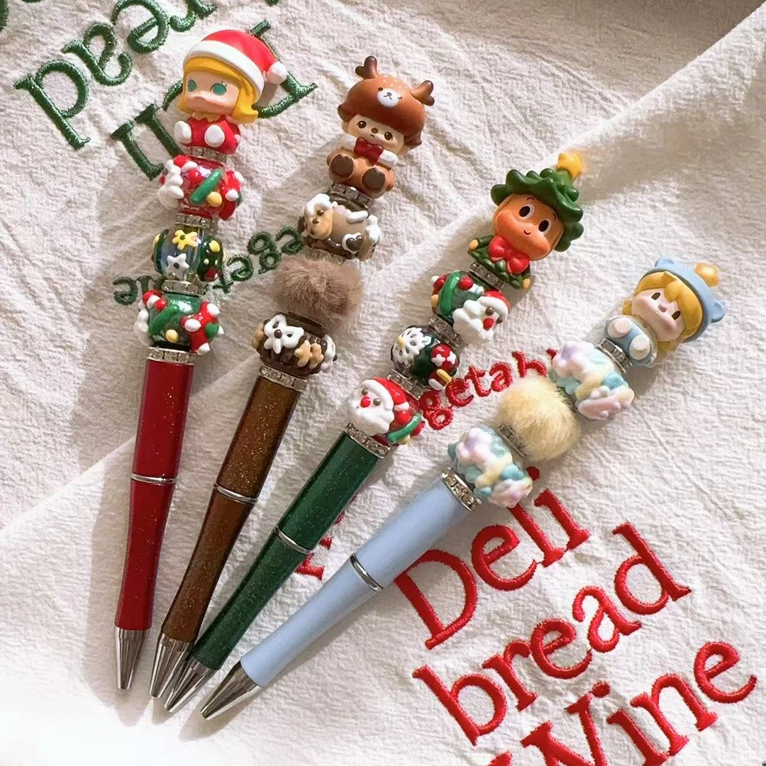 创意萌粒DIY圆珠笔可换芯手工串珠笔定制