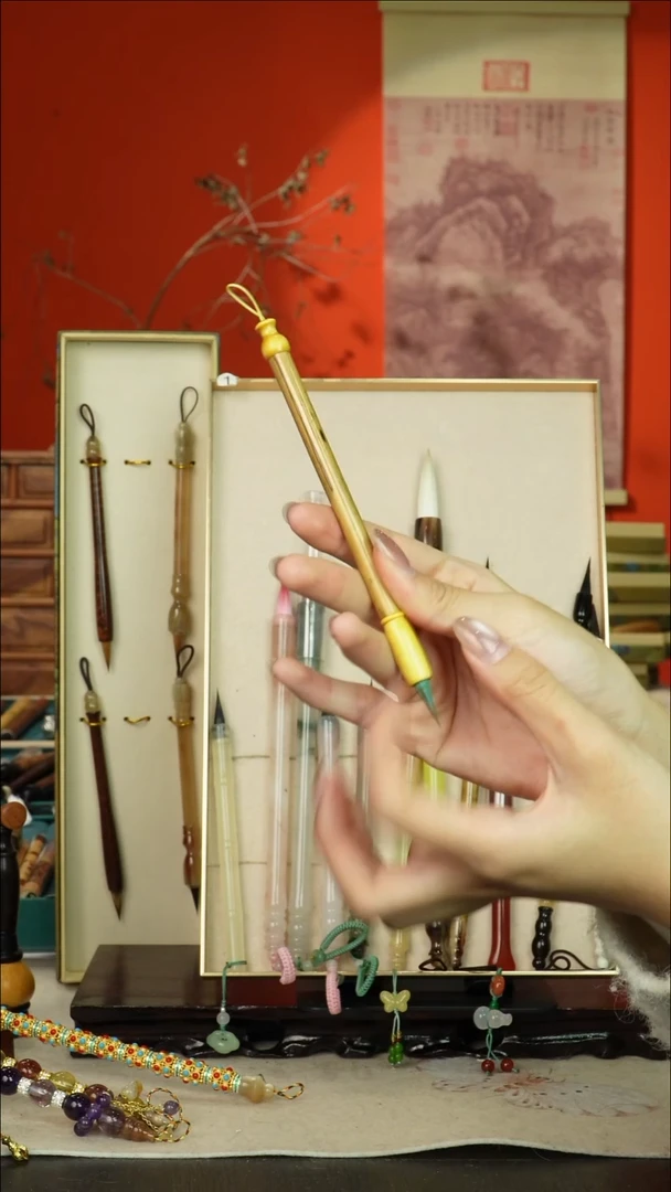 88号闪孤品高货毛笔链接 清水试笔 蘸墨不退