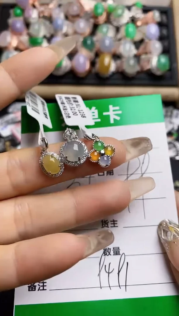 【闪购商品】翡翠戒指银S925镶嵌9491