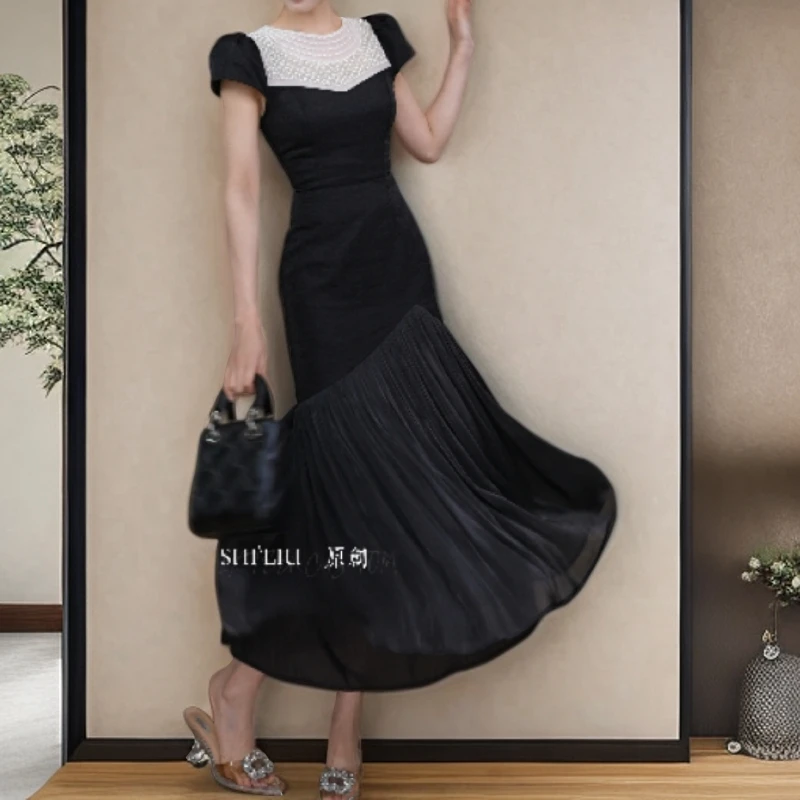 连衣裙显瘦夏季收腰名媛修身9079