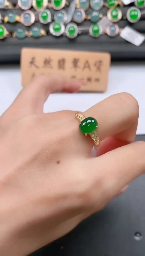 银S925镶嵌戒指翡翠111