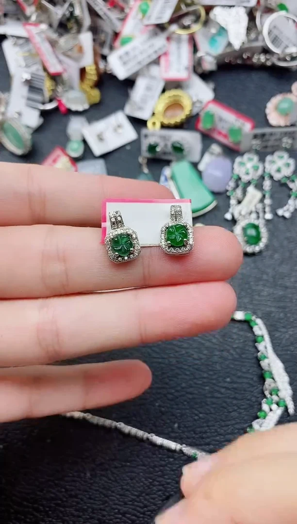 银S925镶嵌戒指翡翠1