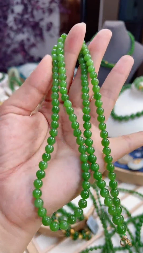 【闪购商品】和田玉项链未镶嵌6mm 素串