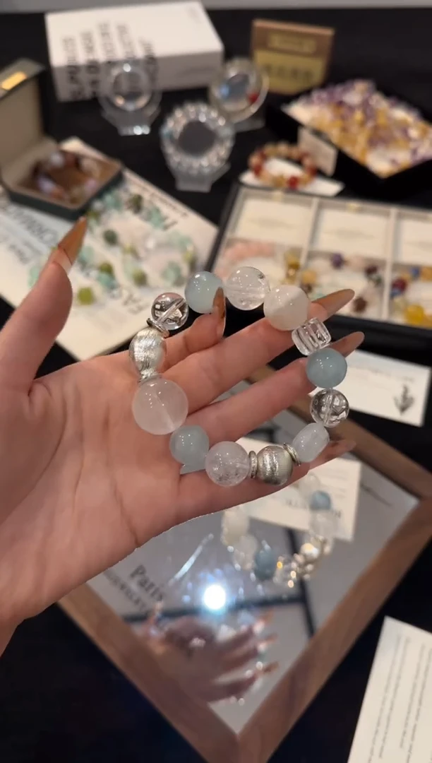 合金手链水晶海蓝宝多宝x3123