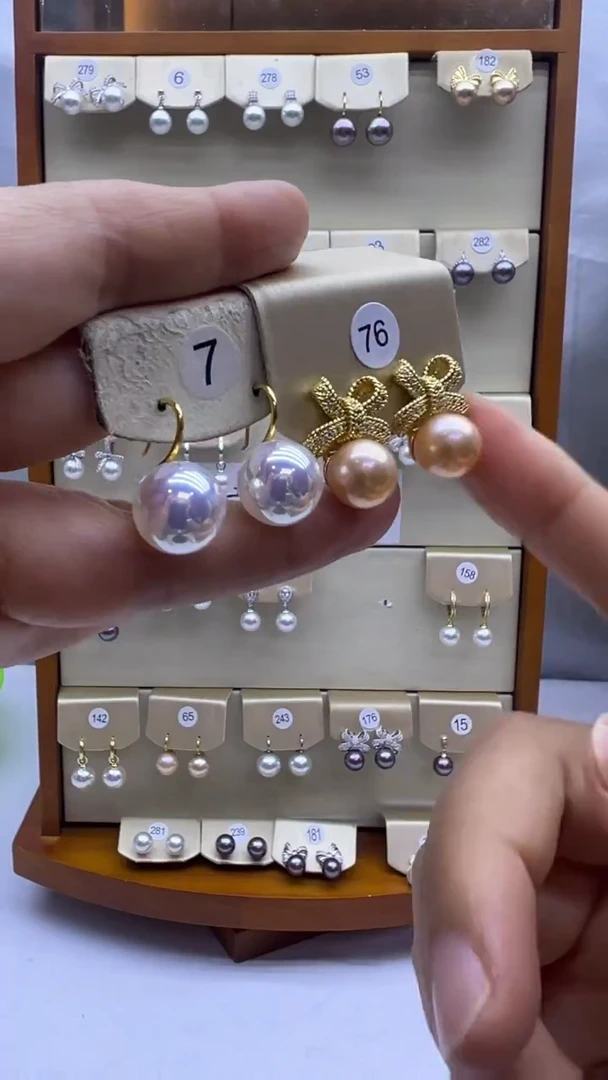 未镶嵌耳饰淡水珍珠7+76