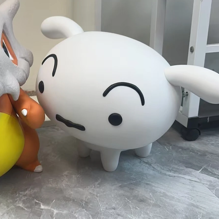 【高质量】蜡笔小新超大号小白手办卡通动漫可爱玩偶桌面摆件礼物