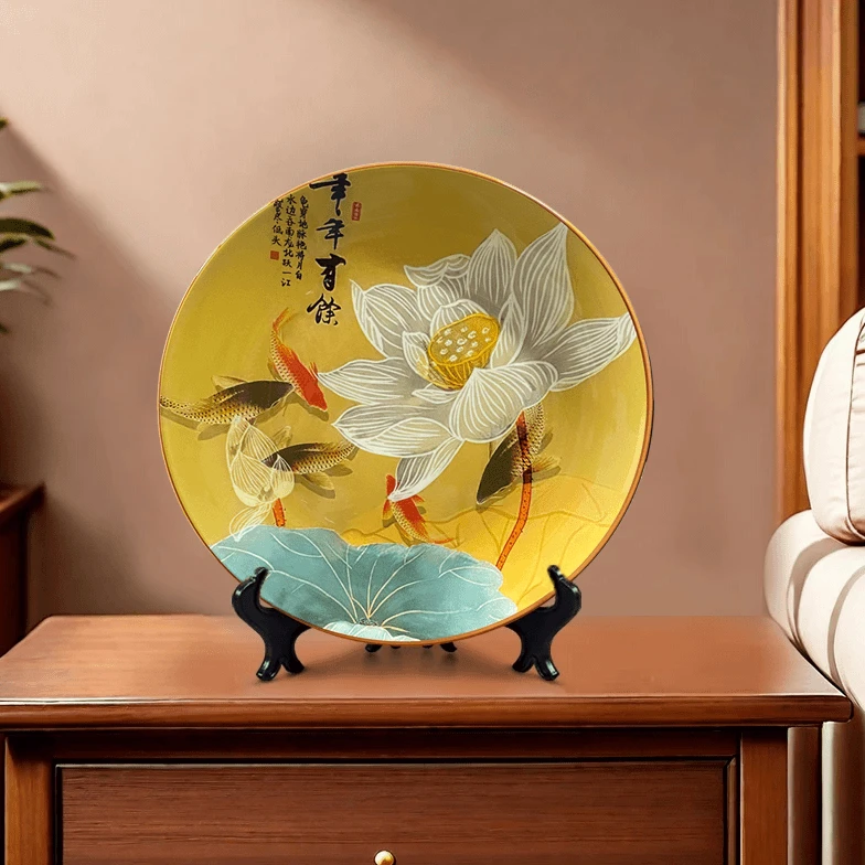 S5194-新中式荷花禅意莲花清廉家居客厅酒柜博古架装饰品摆件2525