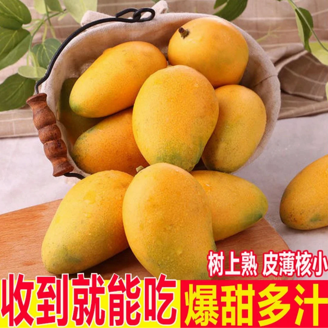 【树上熟-小台芒】海南30年老树小台芒带箱4斤(树熟果面有果油和运输中轻微差花不影响食用)