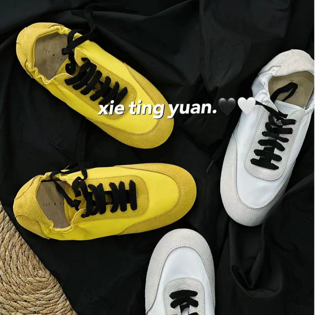 敲软糯（微瑕）芭蕾德训鞋拼色休闲女鞋6910