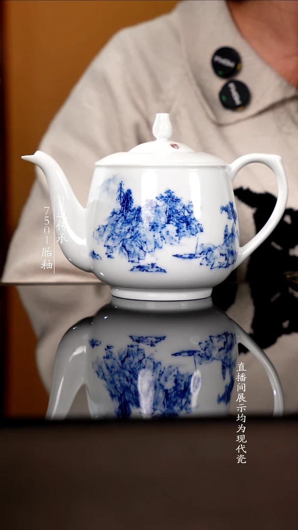 壶瓷青花瓷壶单件