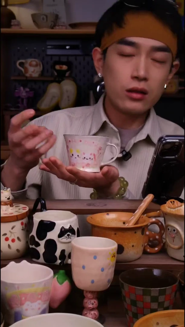 杯子陶景德镇可爱设计师款陶瓷