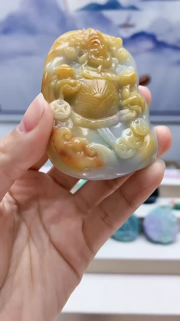 未镶嵌定制翡翠5150lr-毛货挂件54