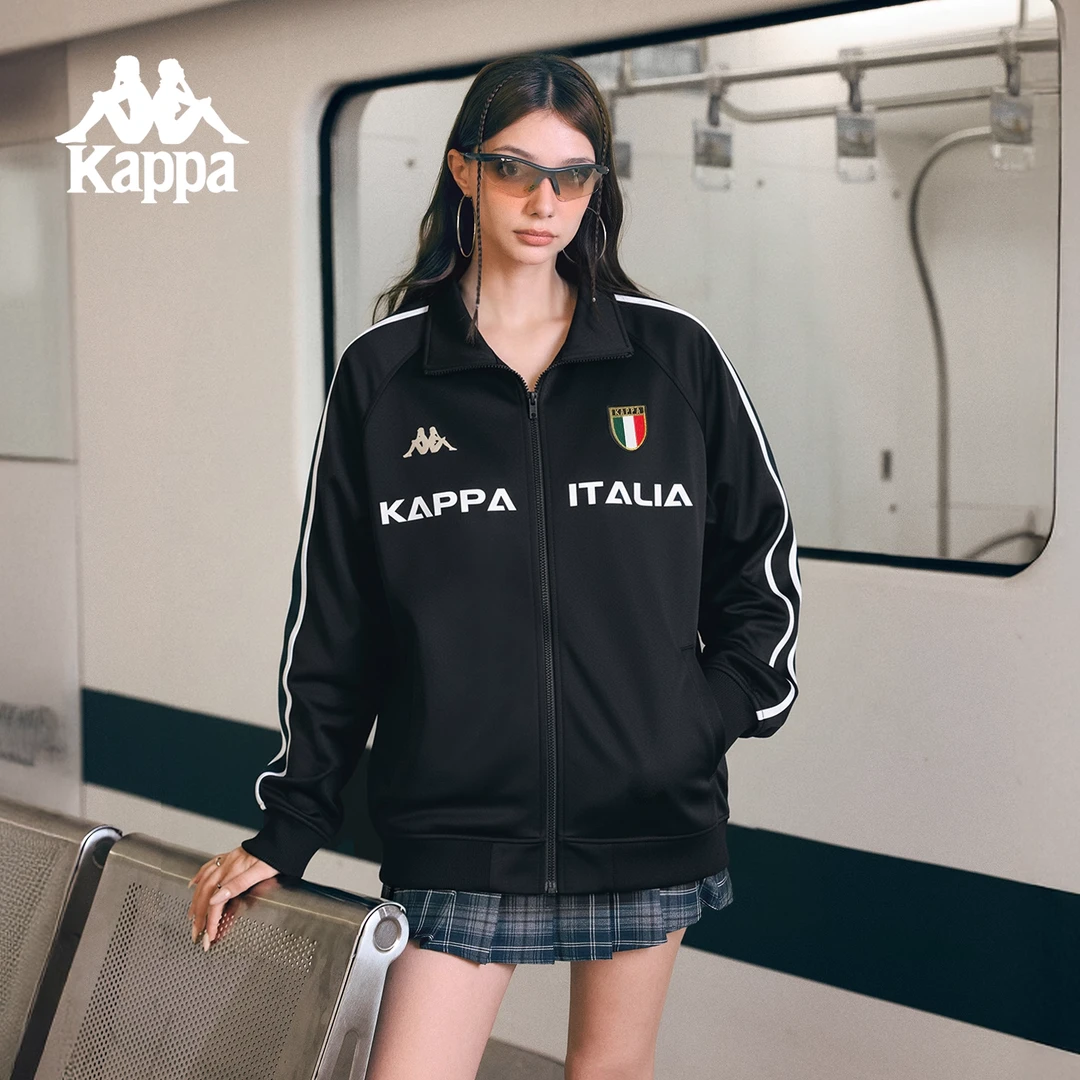 KAPPA/背靠背运动外套秋季新款美式泽西风高街休闲开衫上衣