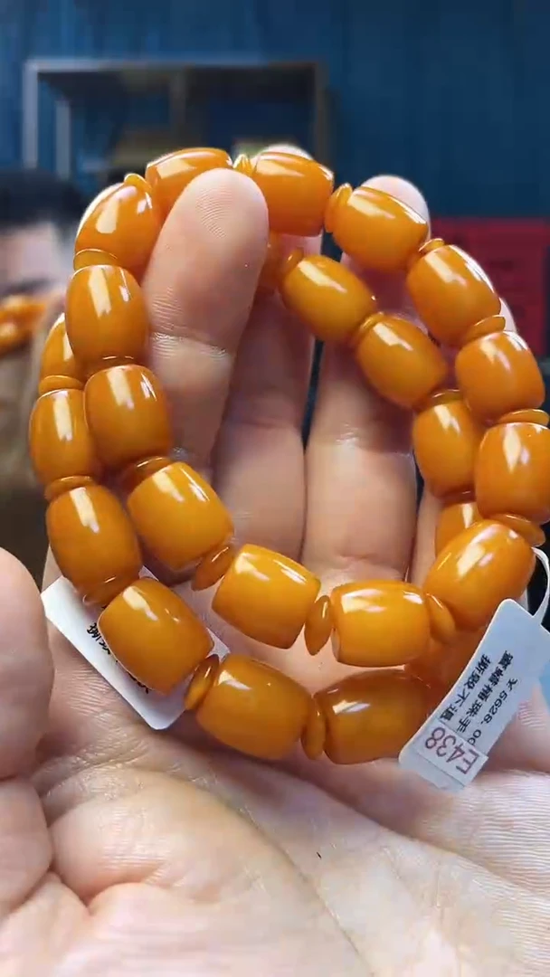 手串琥珀未镶嵌蜜蜡桶珠手串（多样性发其一）