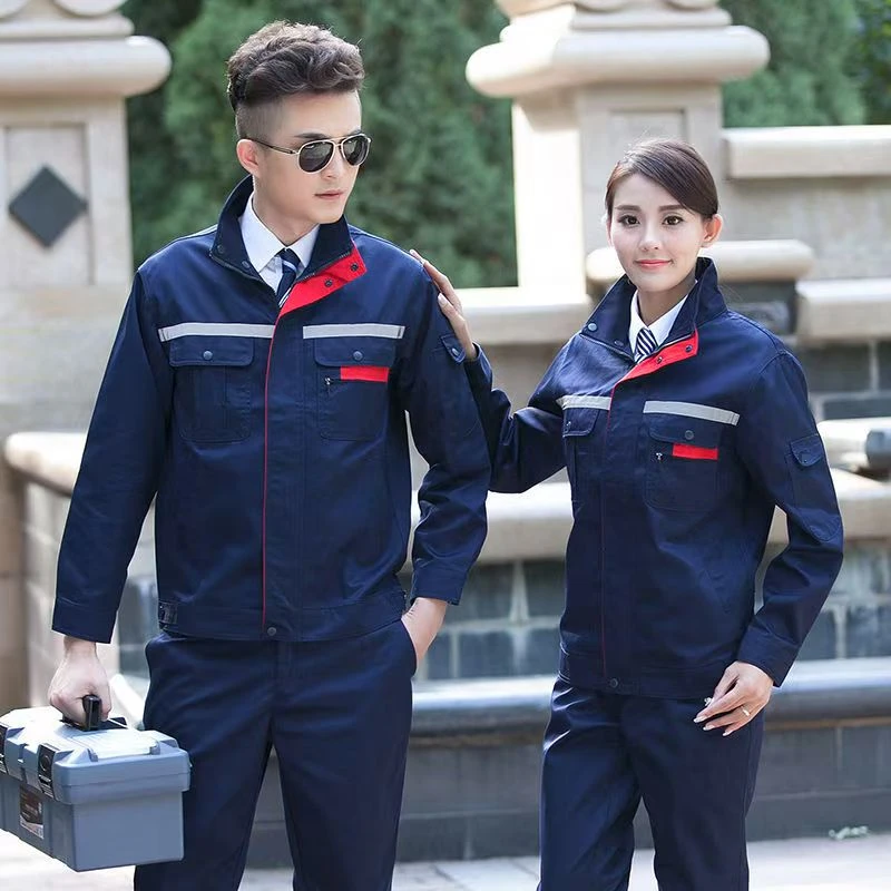 春秋款汽修工人薄款长袖工作服耐磨修车定制工服上衣劳保服装车间