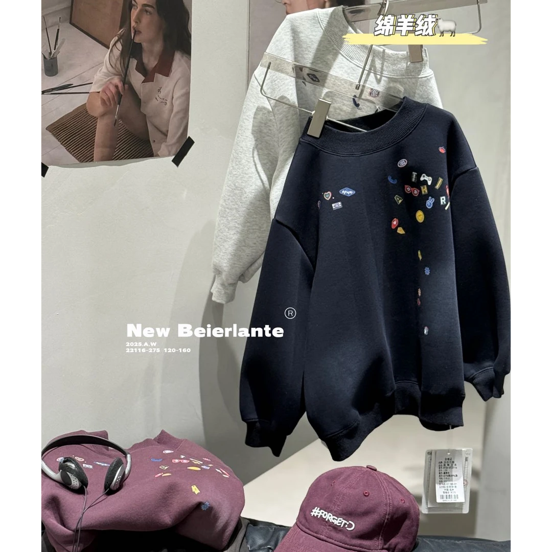 BELT- 22116 高货加绒印花圆领卫衣
