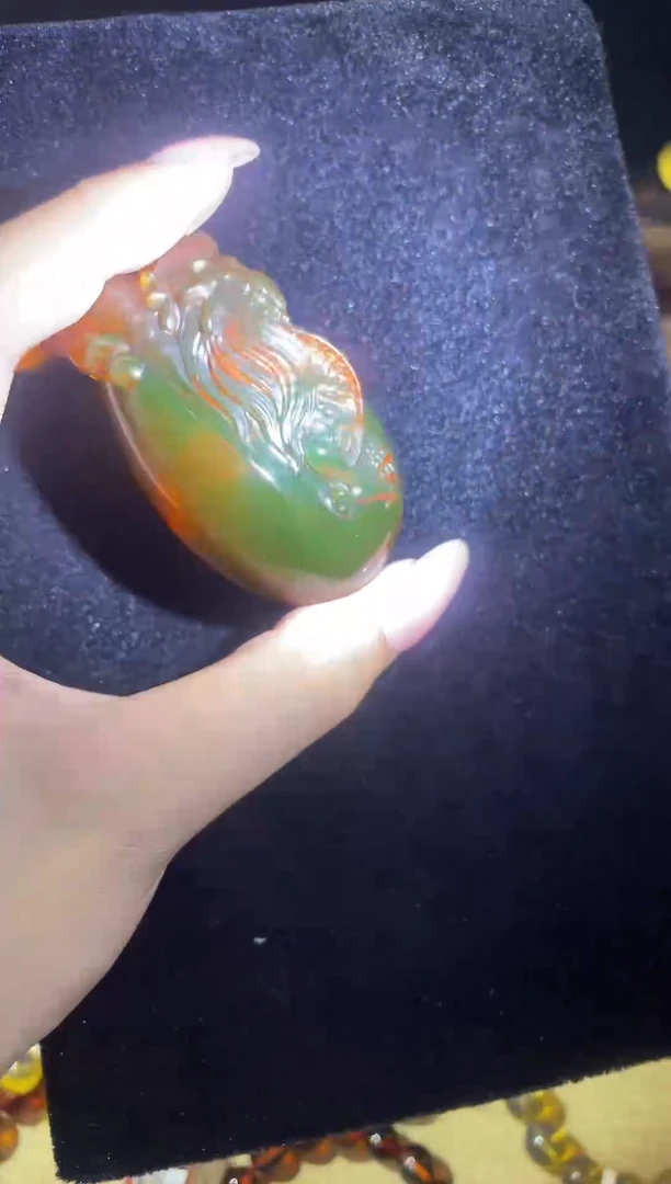 【闪购商品】蓝珀珠宝奇石未镶嵌手把