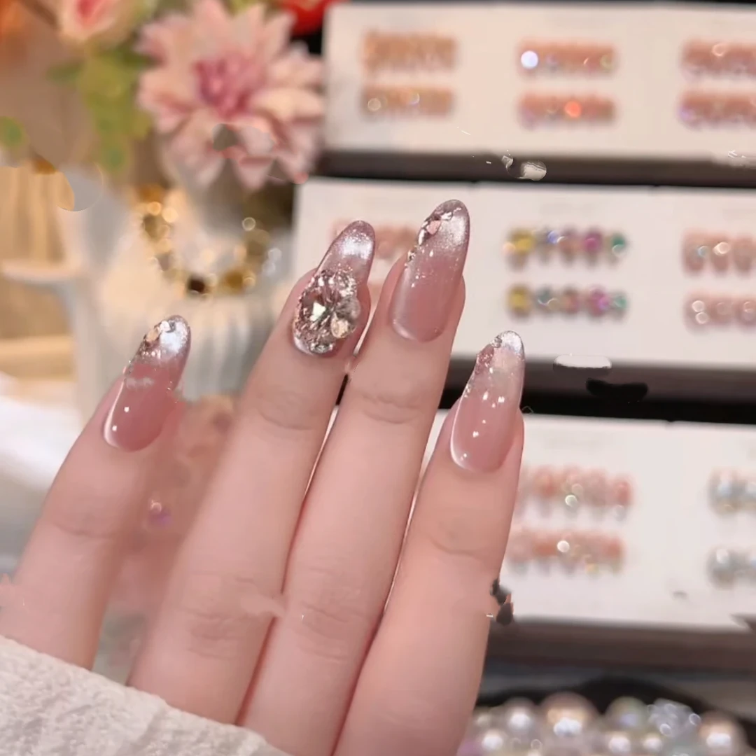 夏日紫调-手工穿戴甲-可重复佩戴-掉钻包补-10片