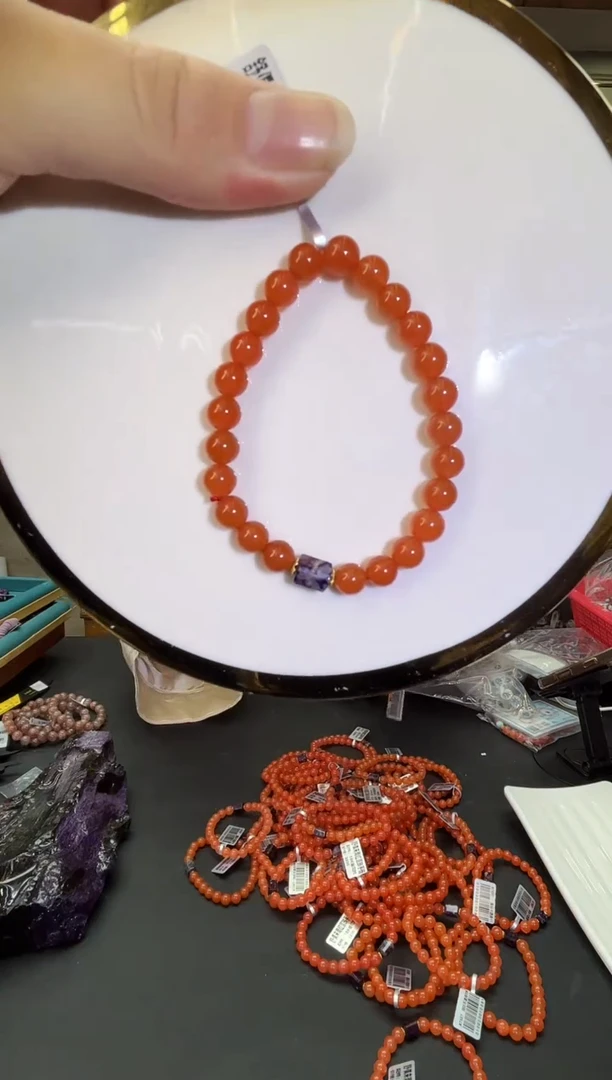【闪购商品】南红玛瑙手链未镶嵌南红DIY圆珠手链多样性发一