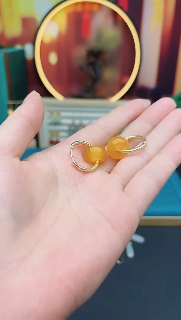 玛瑙/玉髓耳饰银S925镶嵌536